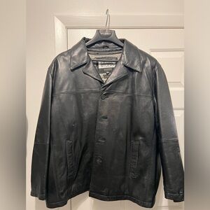 Men’s black leather jacket XXL